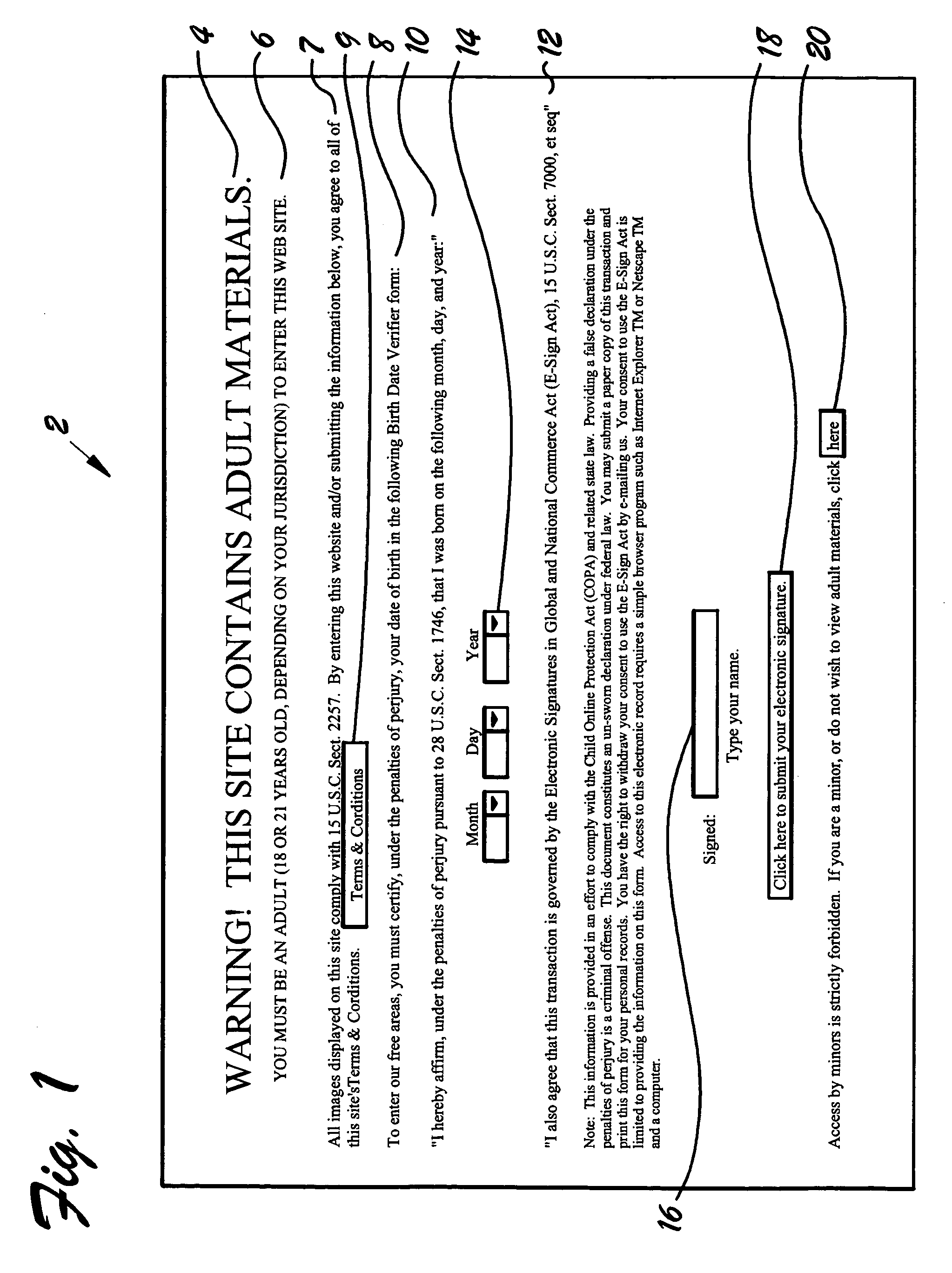 Method of age verification for electronic media