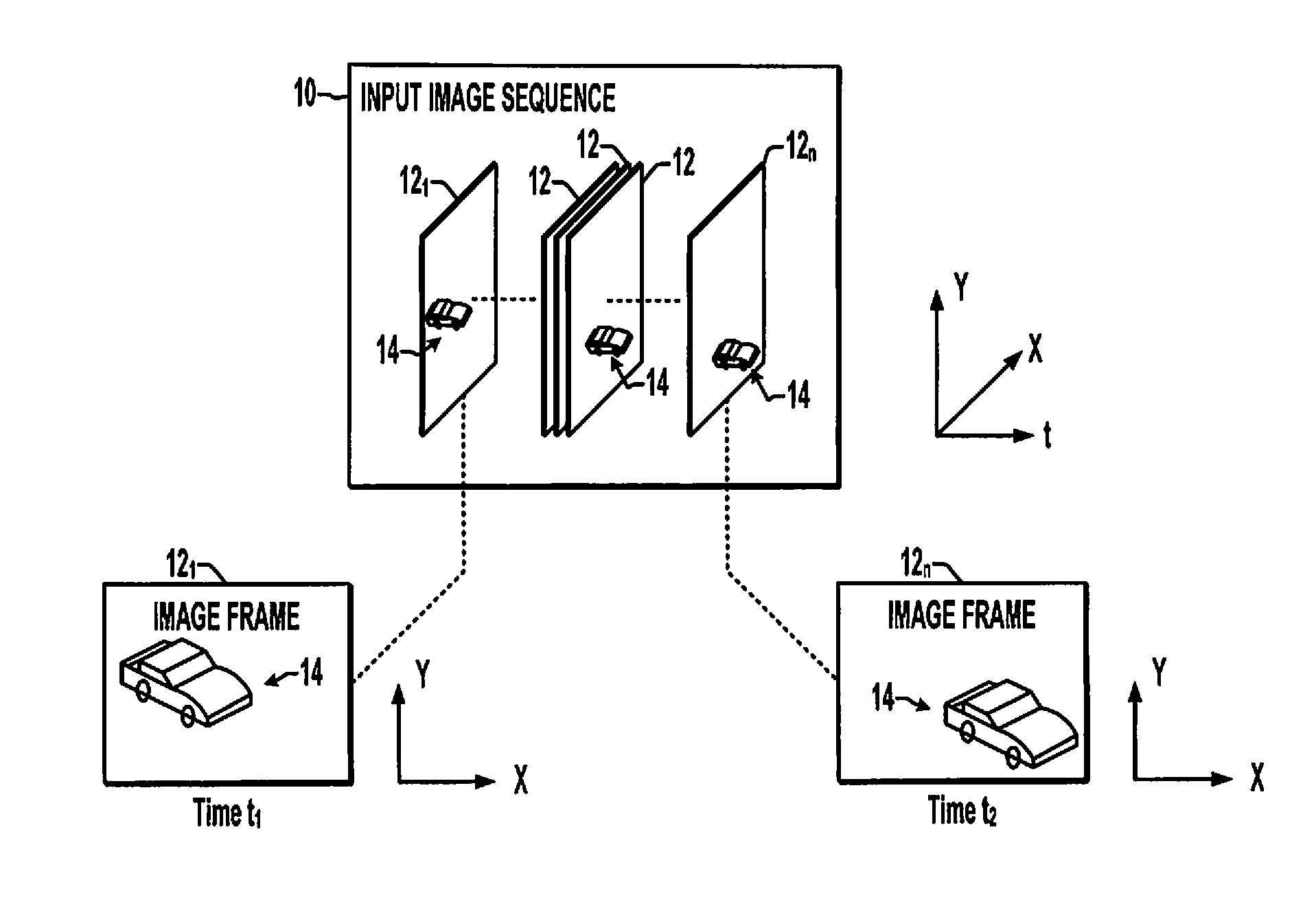 Method and apparatus for displacement determination by motion compensation