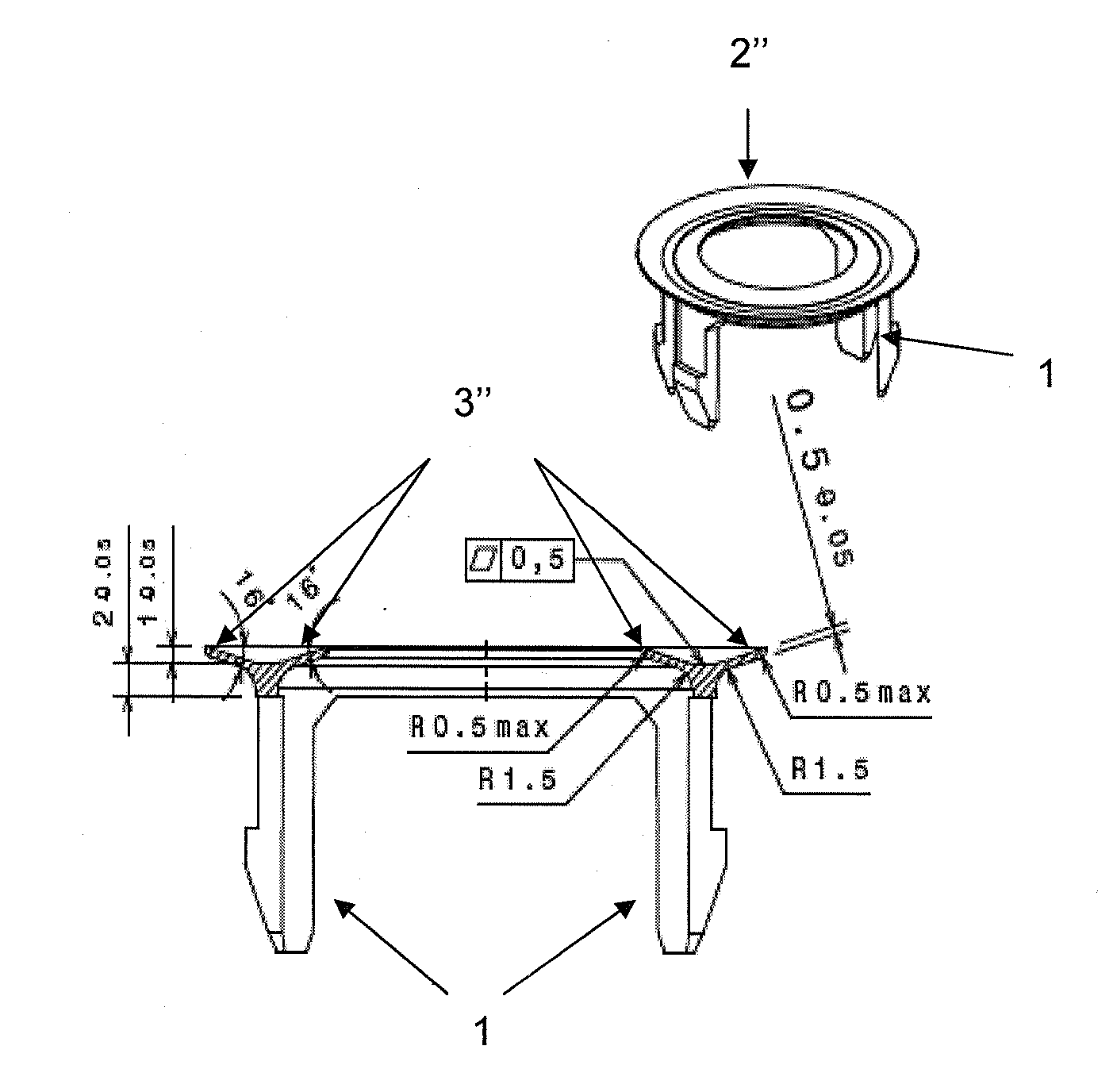 Process for fastening an accessory to a plastic hollow body during the molding thereof and a connection piece