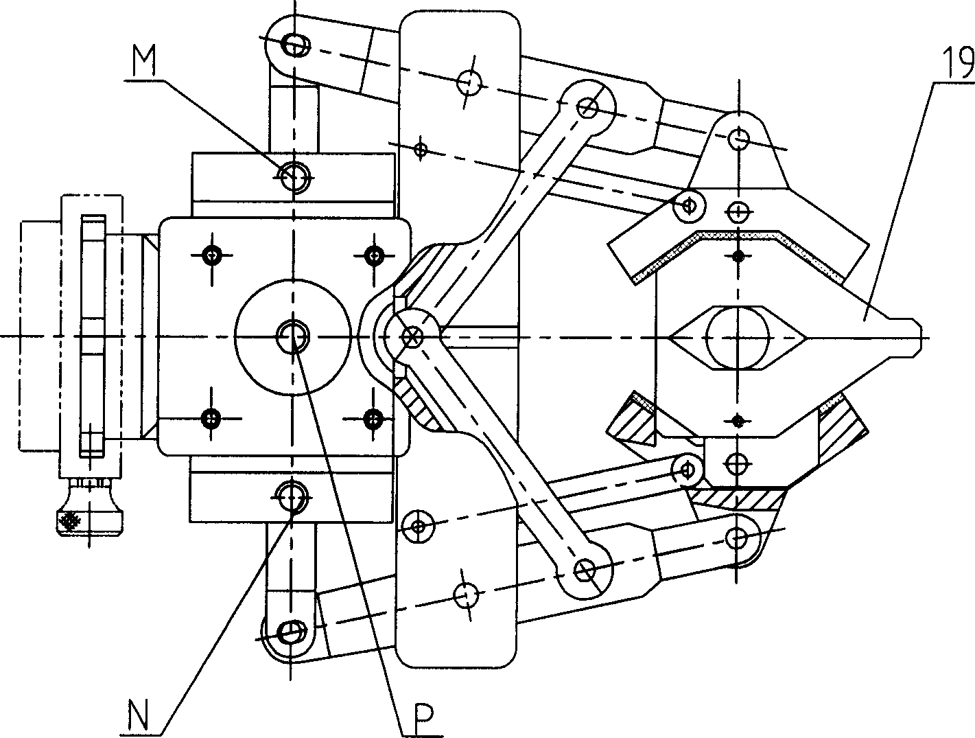 Pneumatic mechanical hand clamping tongs