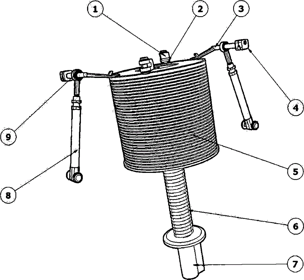 Agricultural pneumatic aerial fruit bagging machine