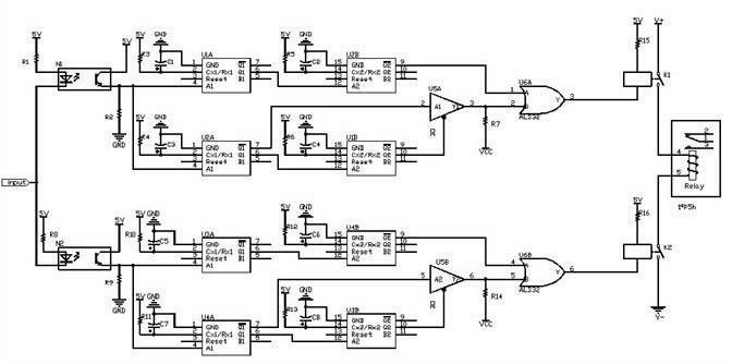 Relay double break dynamic driving circuit with frequency detection function