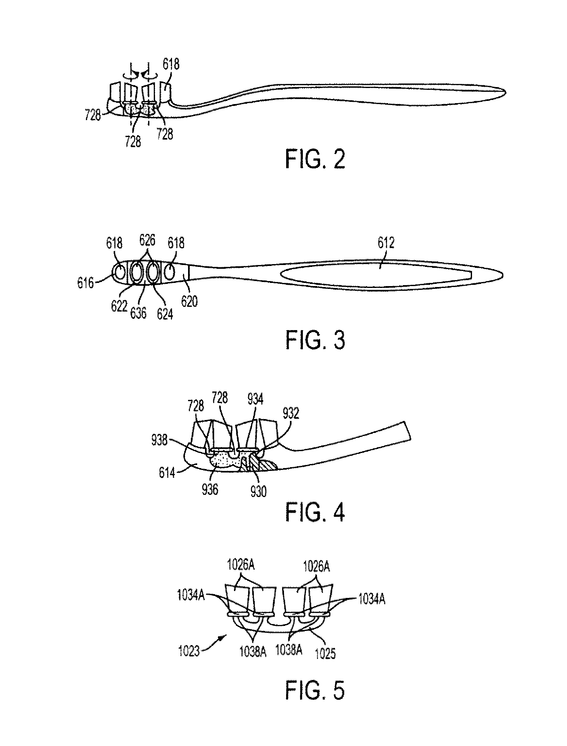 Oral care implement having one or more moving sections