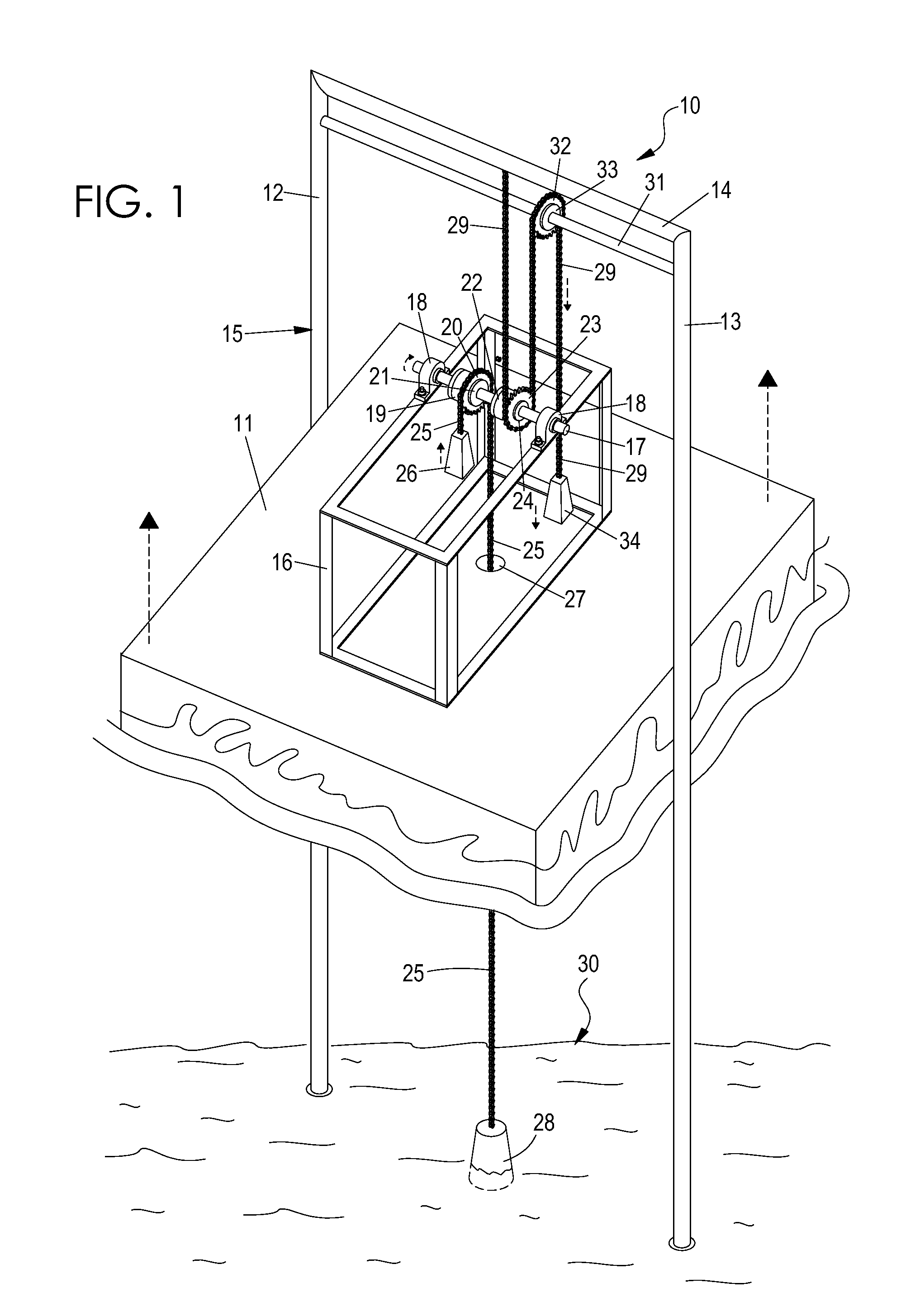 Vertical motion wave power generator