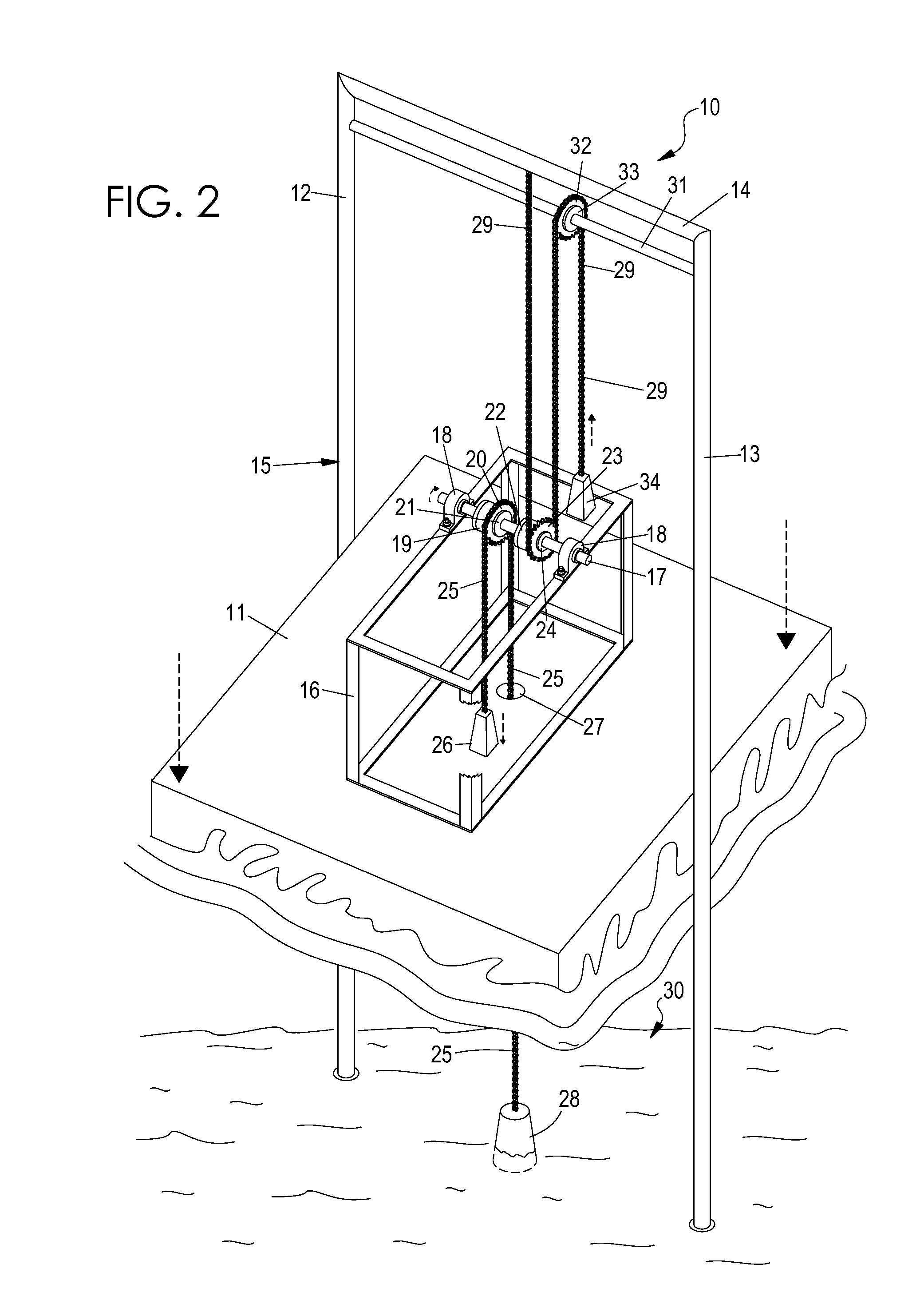 Vertical motion wave power generator