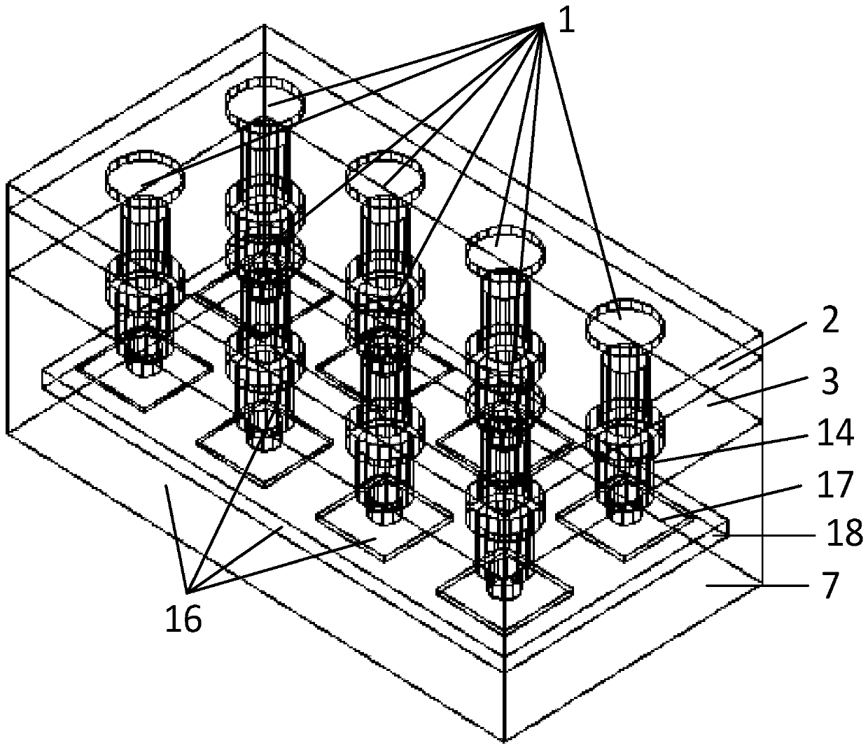 Radio frequency interconnection method for TR assembly and antenna array plane