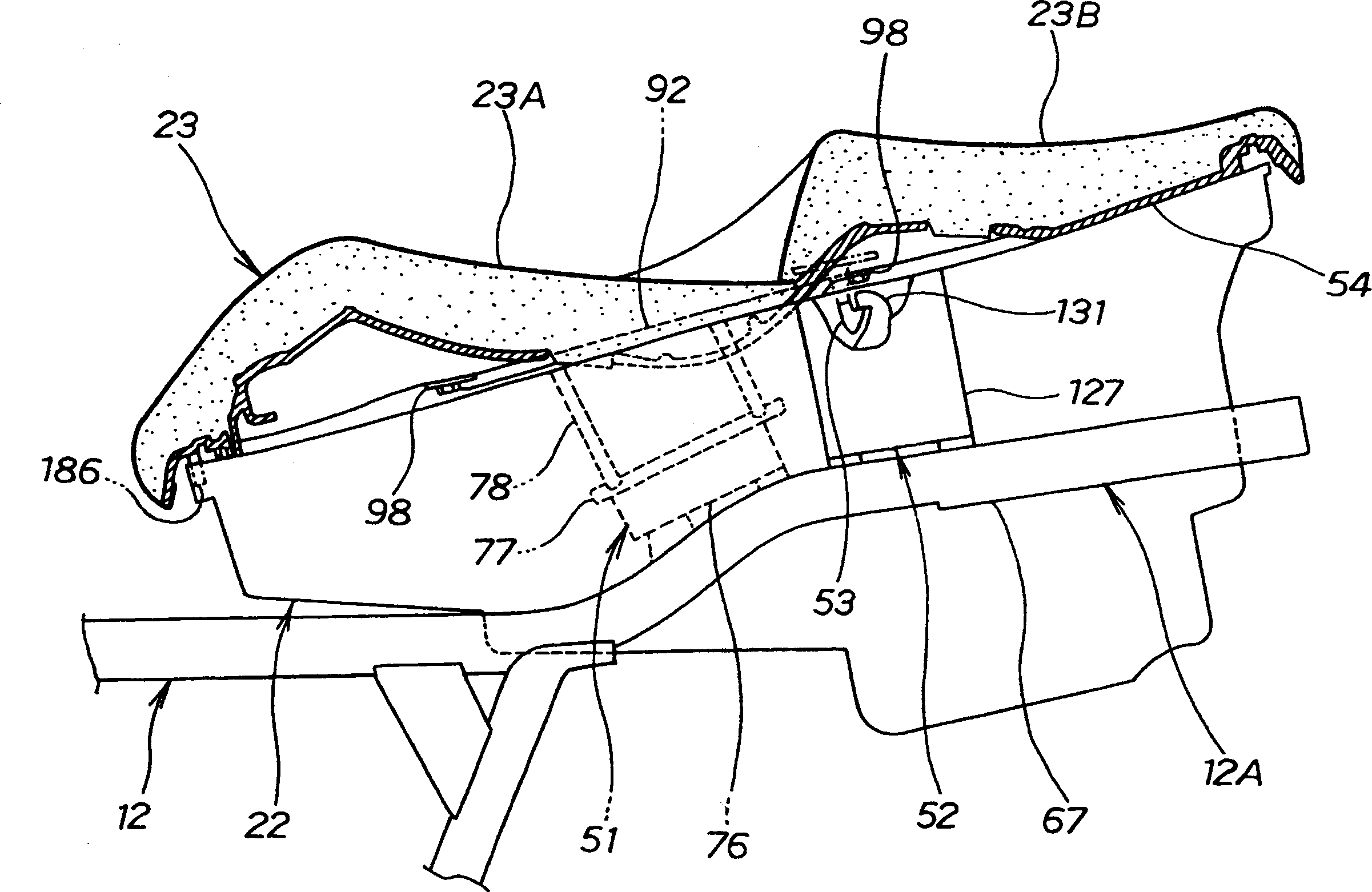 Saddle of motorcycle