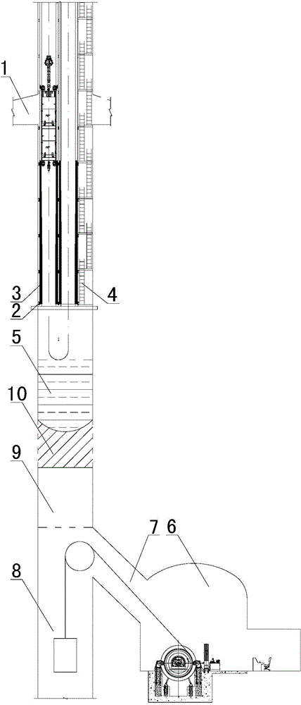 Reverse digging penetration explosion method having no damage to installed or used shaft when shaft well extends