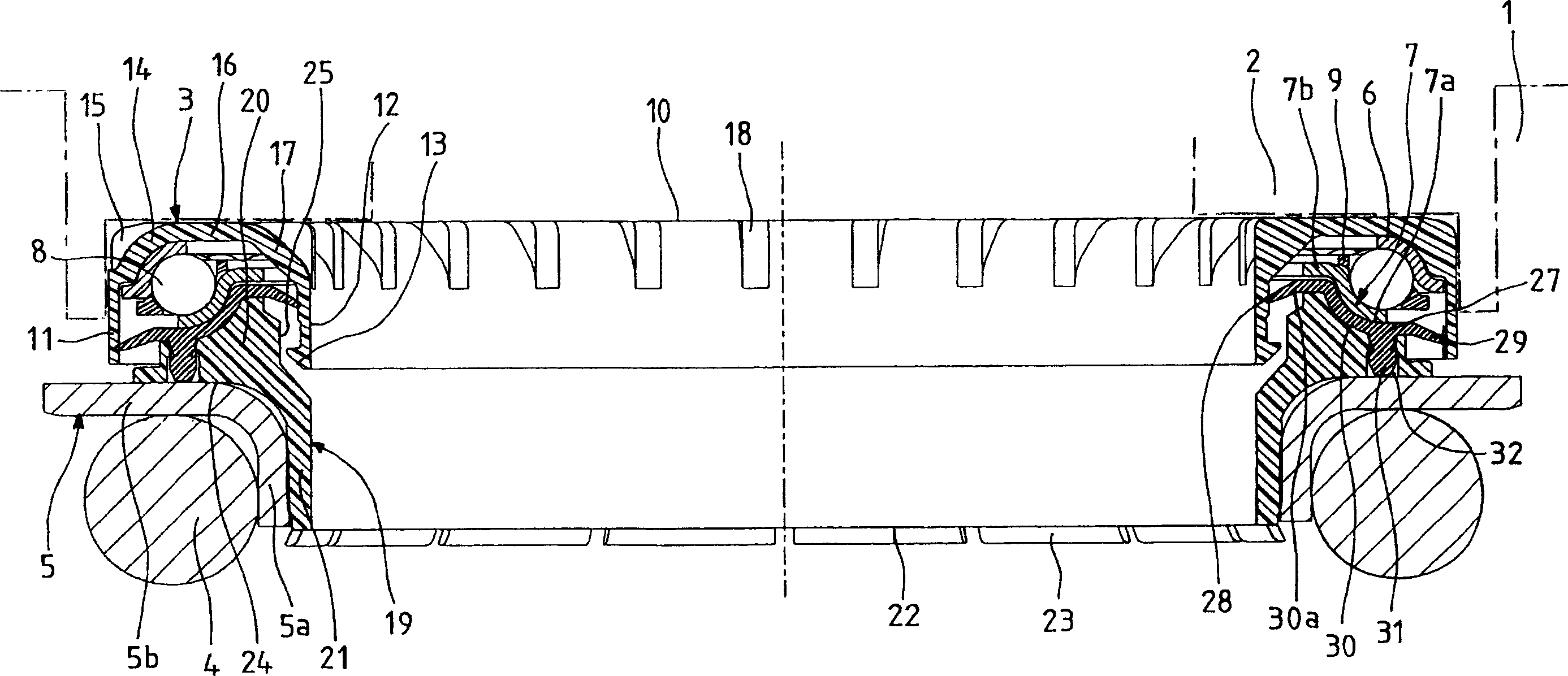 Axial rolling bearing for a suspension