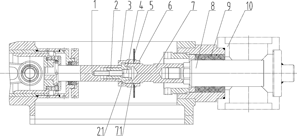 Grouting pump and connecting structure of plunger and crosshead