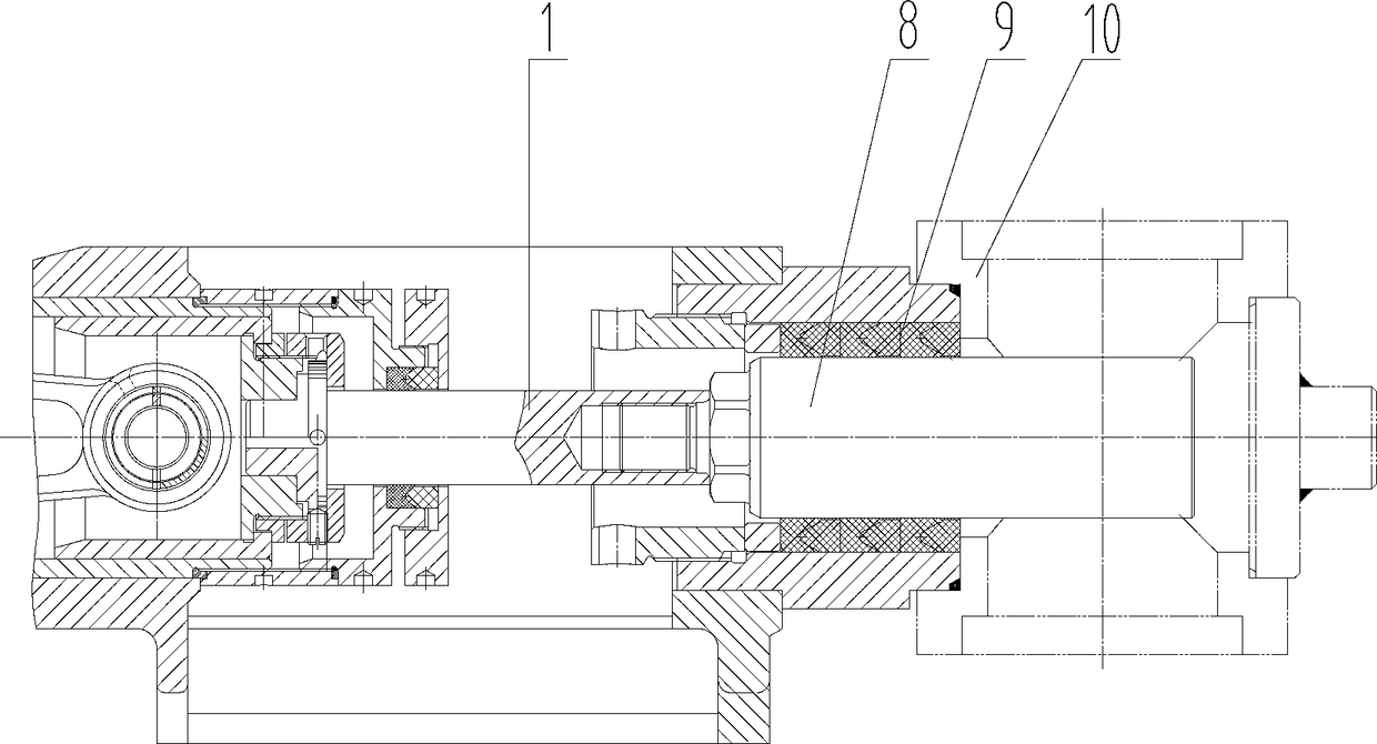 Grouting pump and connecting structure of plunger and crosshead