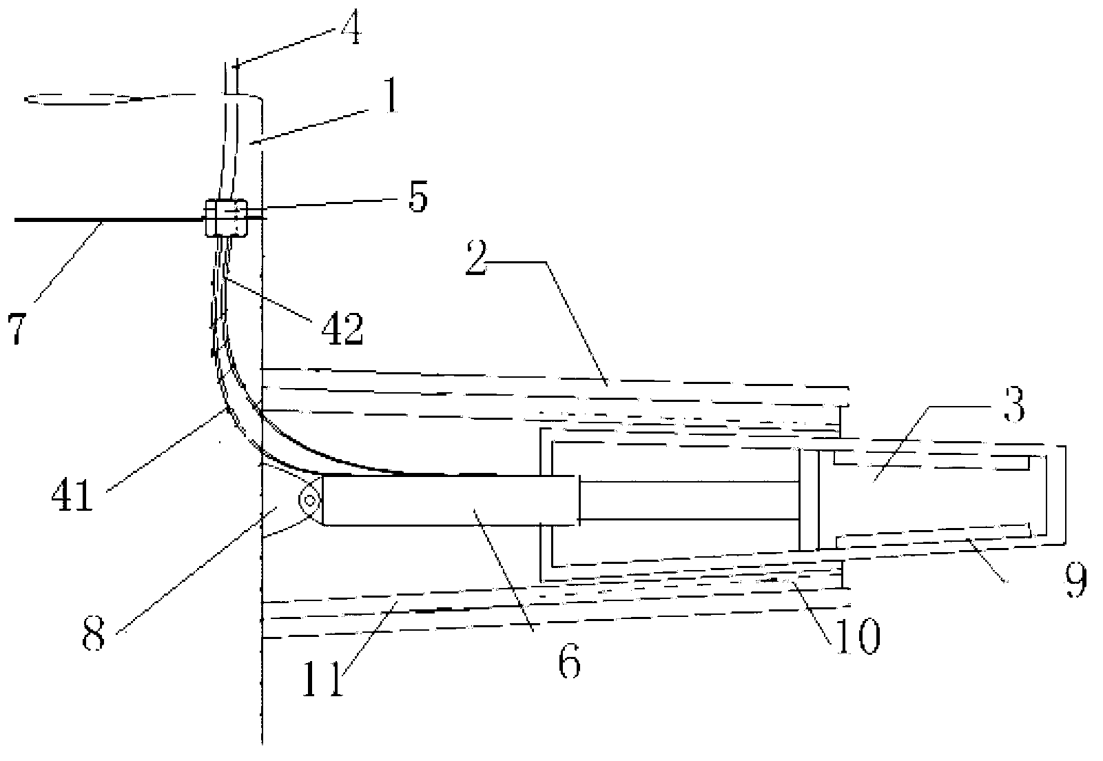 Hydraulically-driven variable-area T-shaped anti-rolling hydrofoil