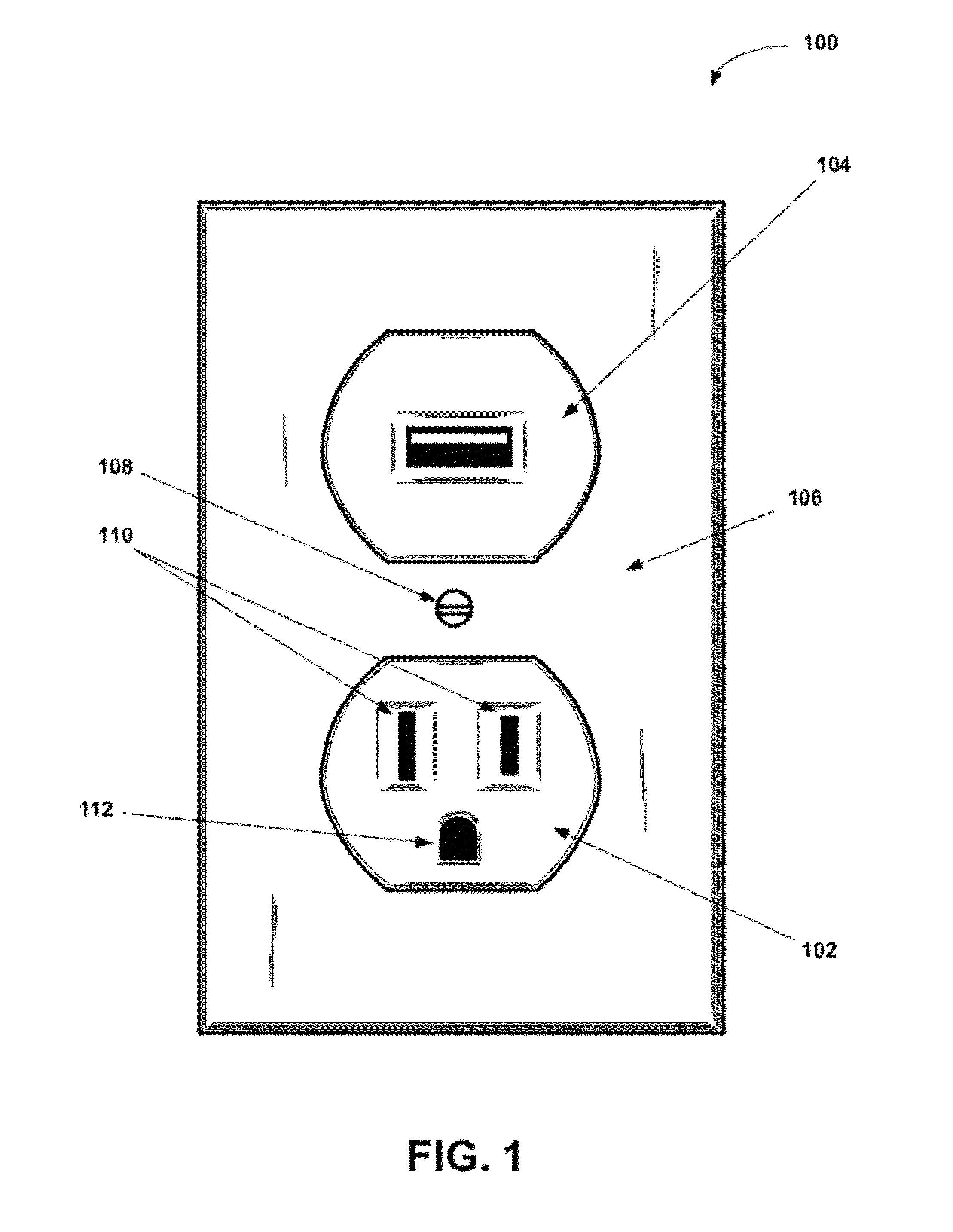 Wall mountable universal serial bus and alternating current power sourcing receptacle