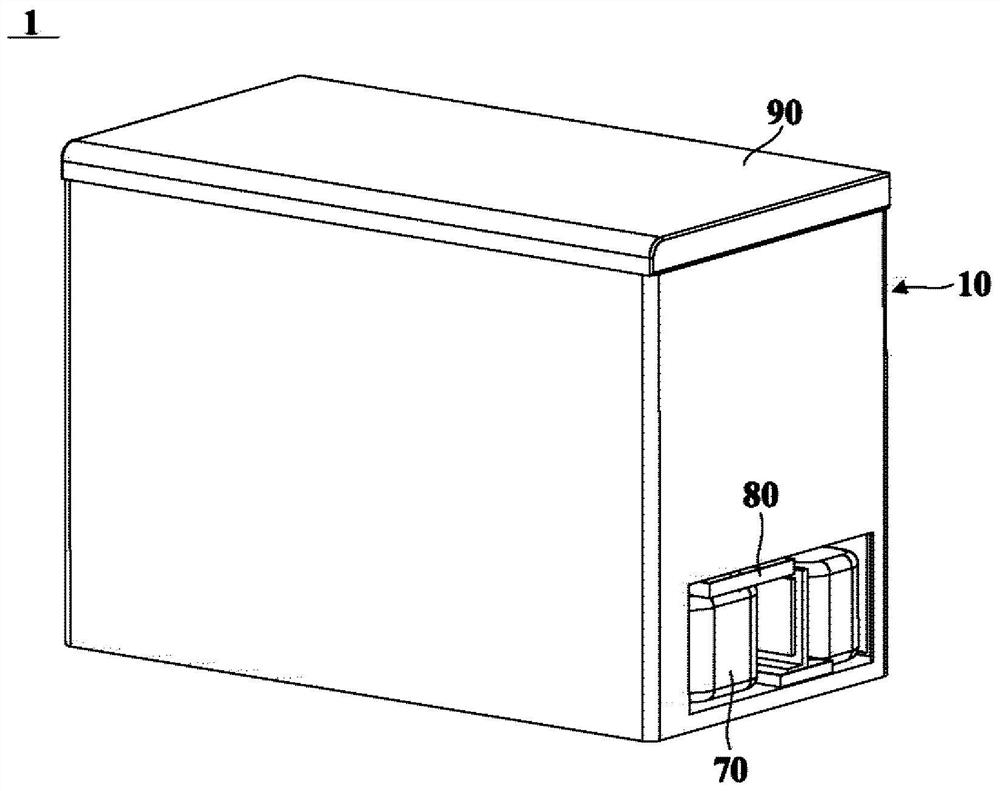 Airflow dehumidification module for refrigerating and freezing devices and refrigerating and freezing devices