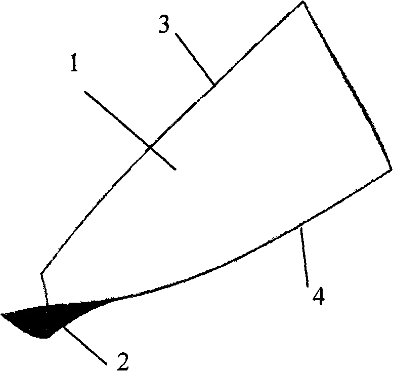 Radial direction milling method of thin wall blade edge head curved face