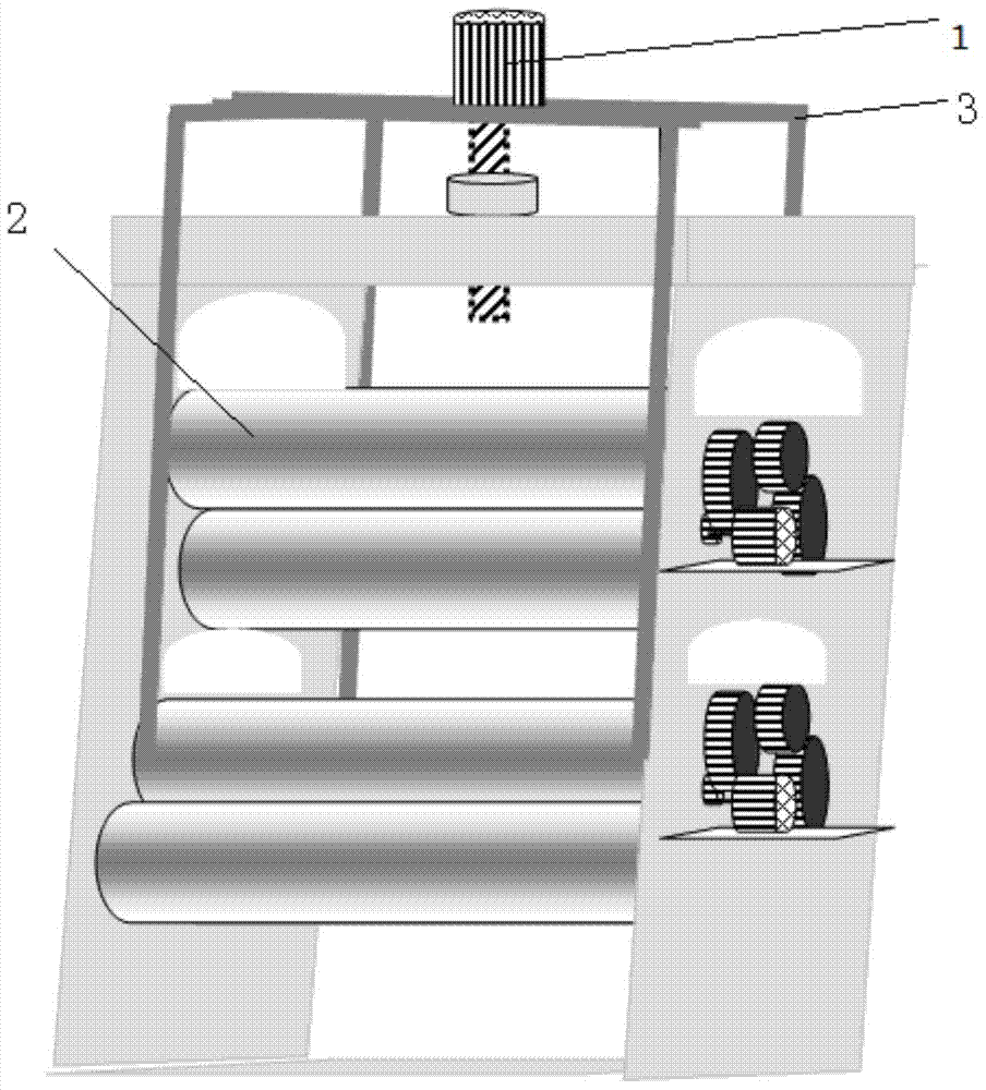 Drawing machine for producing carbon fiber