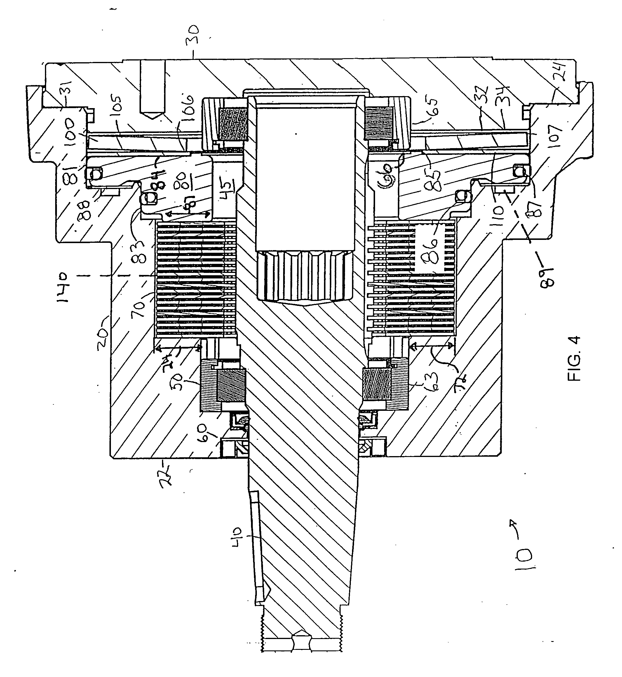 Disk spring hydraulic clutch/brake