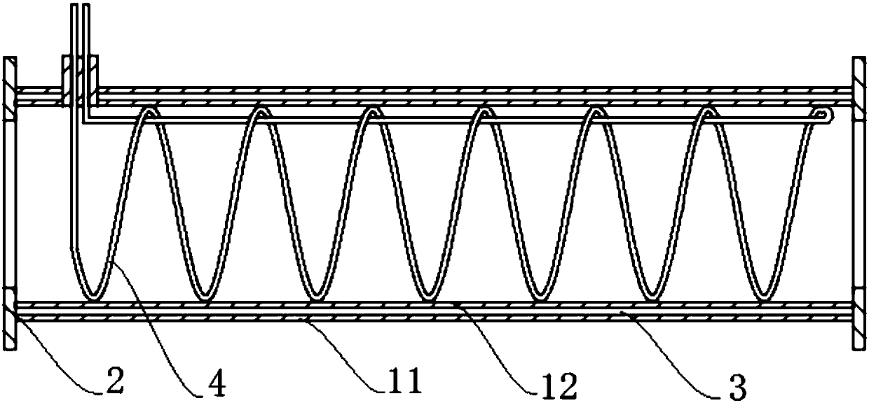 Vacuum type liquid heating conveying pipeline