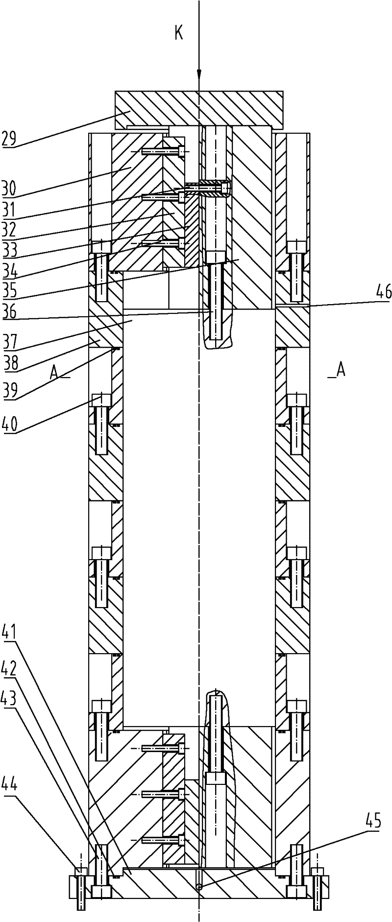 Rolling friction cylinder hydraulic type force standard machine