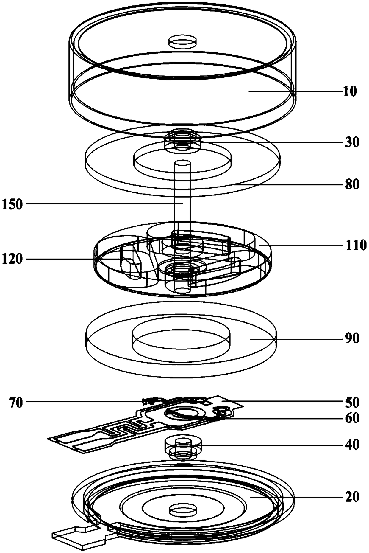 A miniature flat double magnetic circuit drive motor