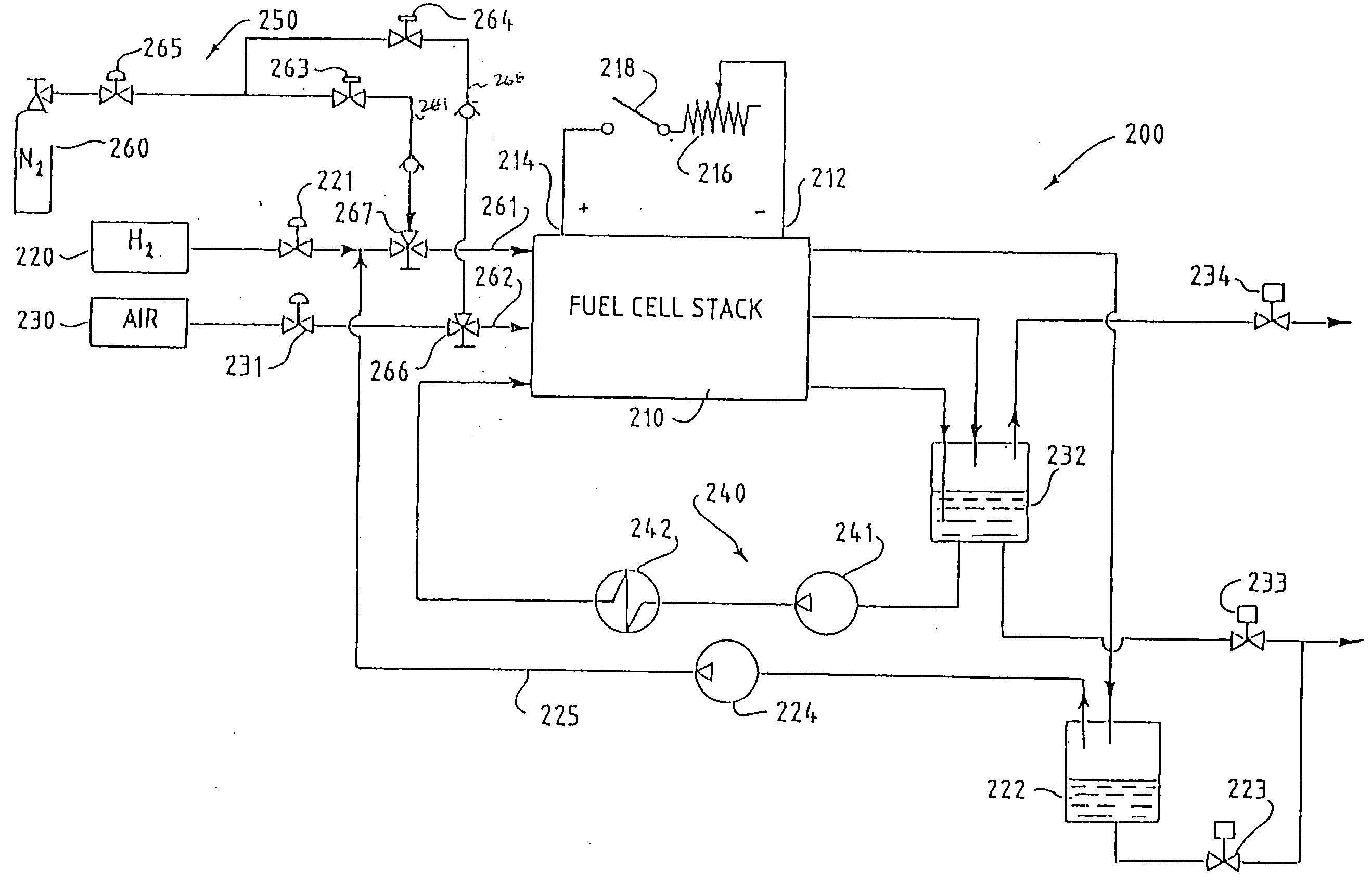 Apparatus for improving the cold starting capability of an electrochemical fuel cell