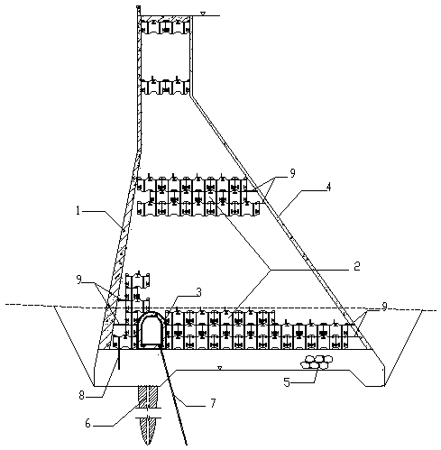 Detachable gravity dam and construction and dismounting method thereof