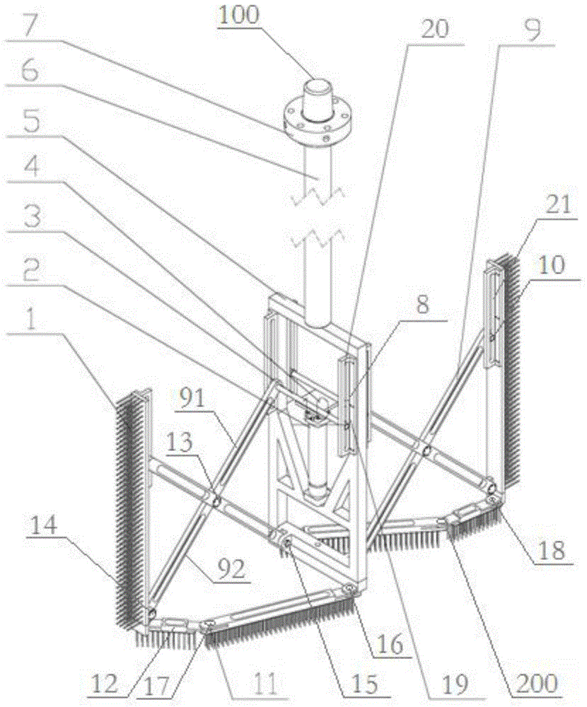 Mixing pan cleaning device of vertical mixing machine