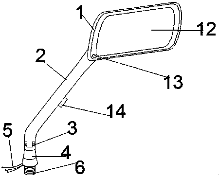 Motorcycle rainproof folding rearview mirror