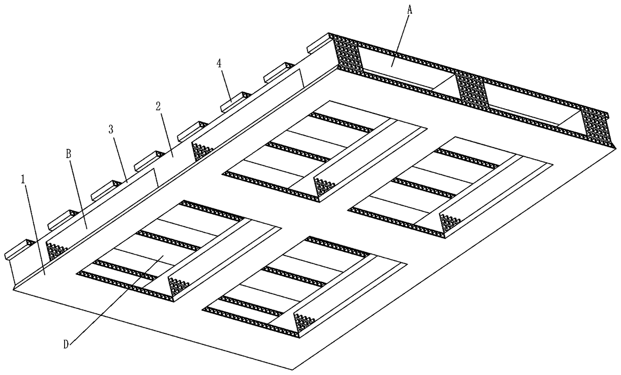 Hollow extrusion integrated plastic clamping plate, and production process and equipment thereof