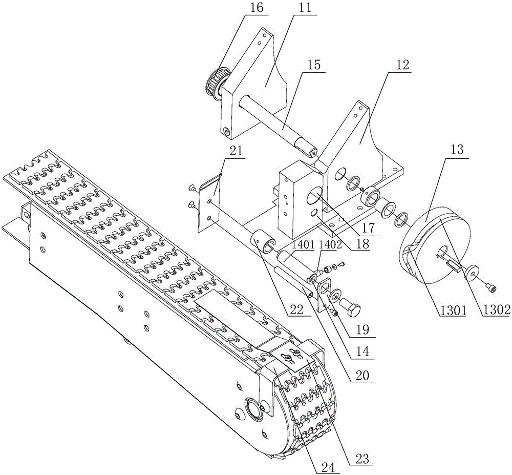 Synchronous packaging box discharging buffering device used for filling machine