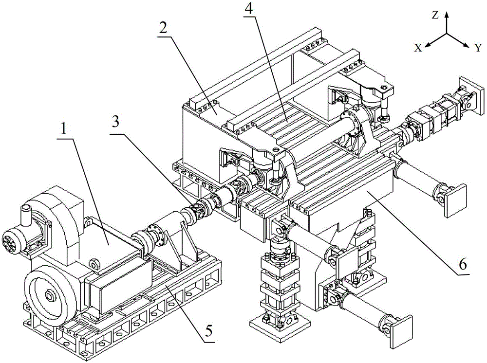 High-speed EMU axle box bearing three-degree-of-freedom dynamic loading reliability test bench