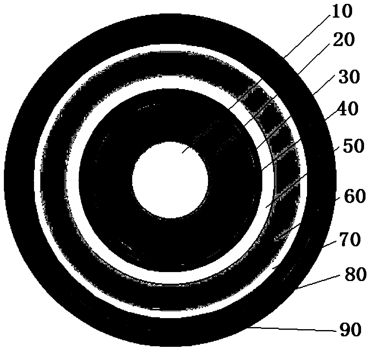 Ceramicized single-core medium-pressure flame-retardant fire-resistant power cable