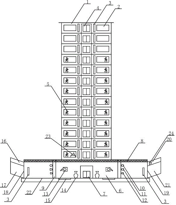 Integrated mosquito control sanitary device for underground garage of high-rise building