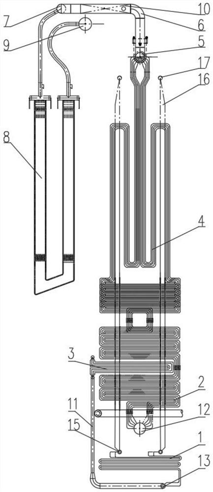 A heating surface embedded system that can adapt to the blending of various proportions of lignite in supercritical boilers