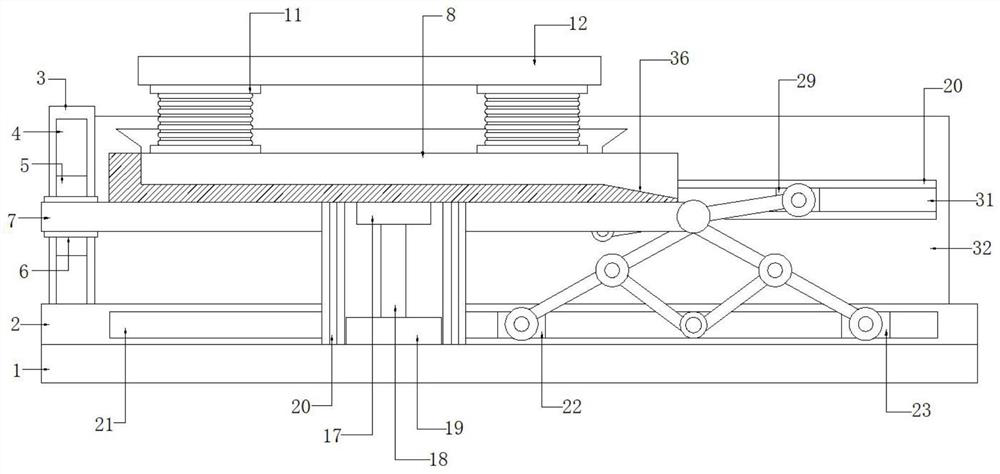 Vibrating screen for buffering ore impact force