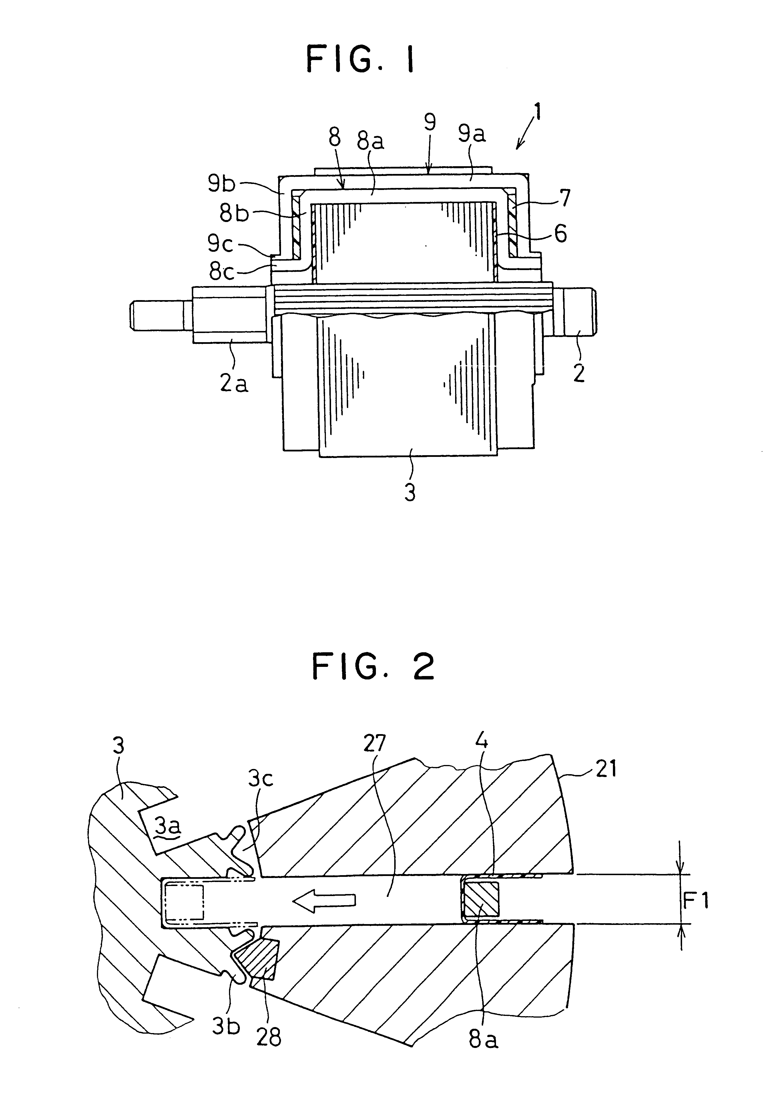 Rotor production method including assembling a slot insulator and coil trunk into a set prior to insertion into an armature core