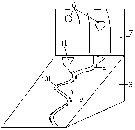 Rockfall energy dissipation guide structure