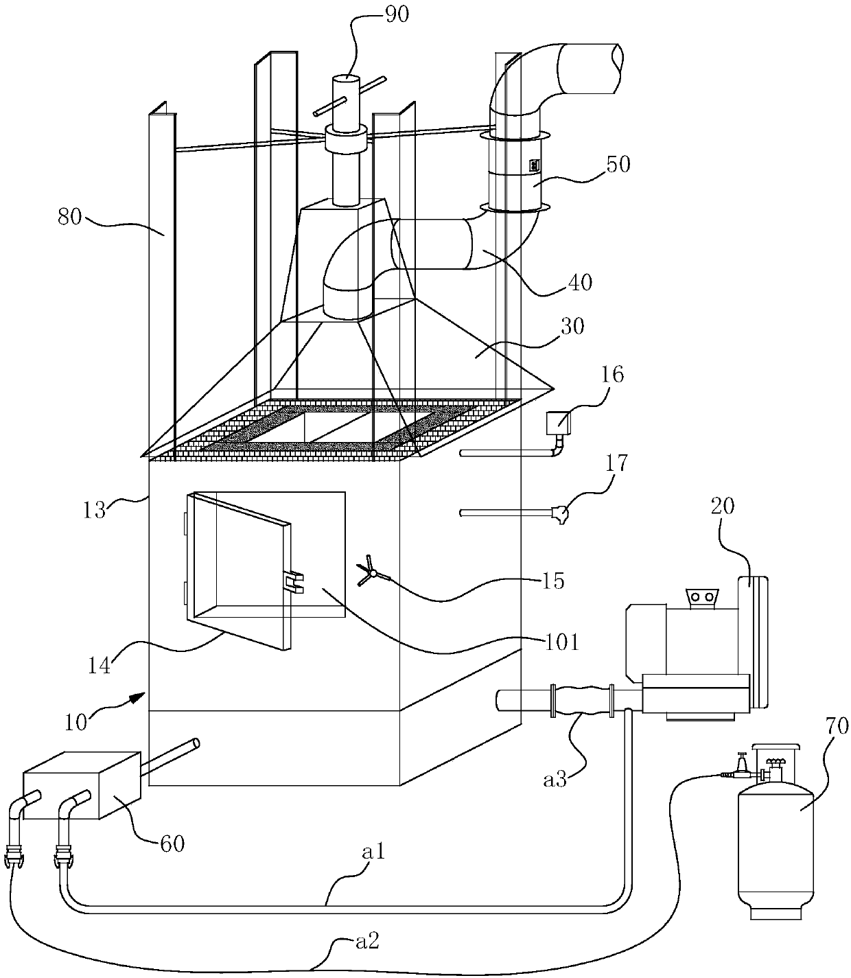 Hot smoke generation device