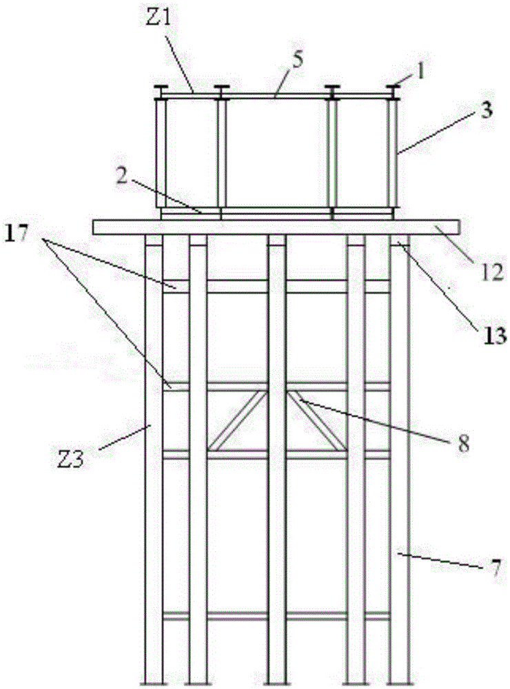 Floor-type slant-legged steel truss bracket of lower transverse beam of large-span cable tower