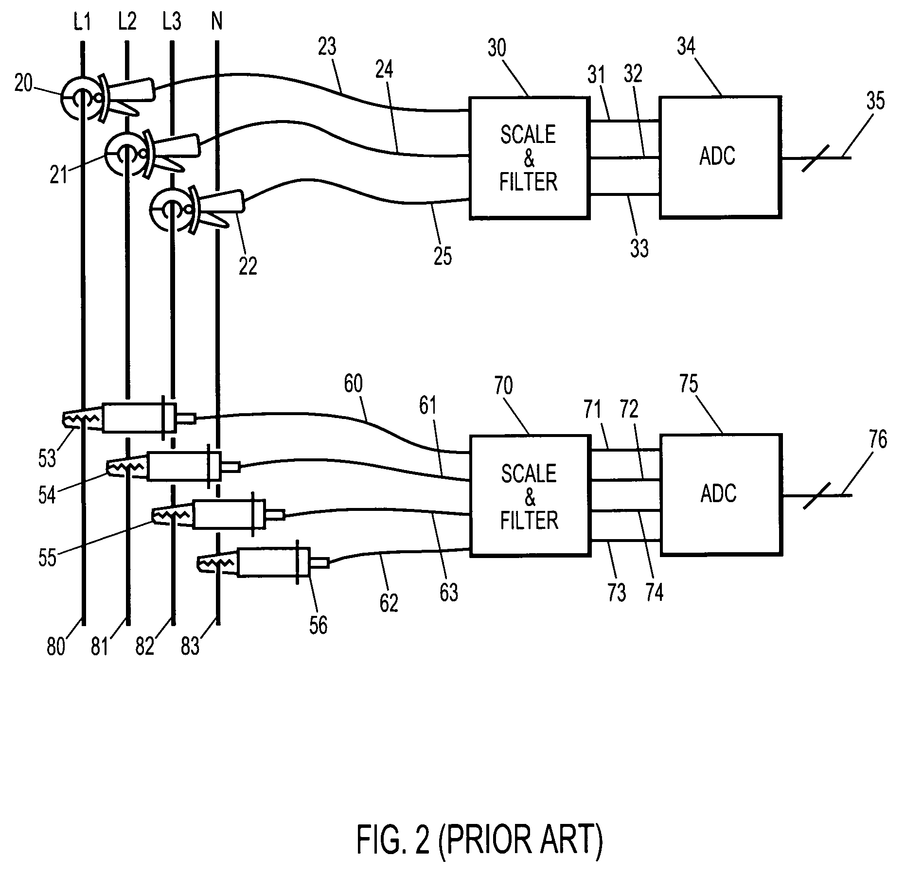 Harmonics measurement instrument with in-situ calibration