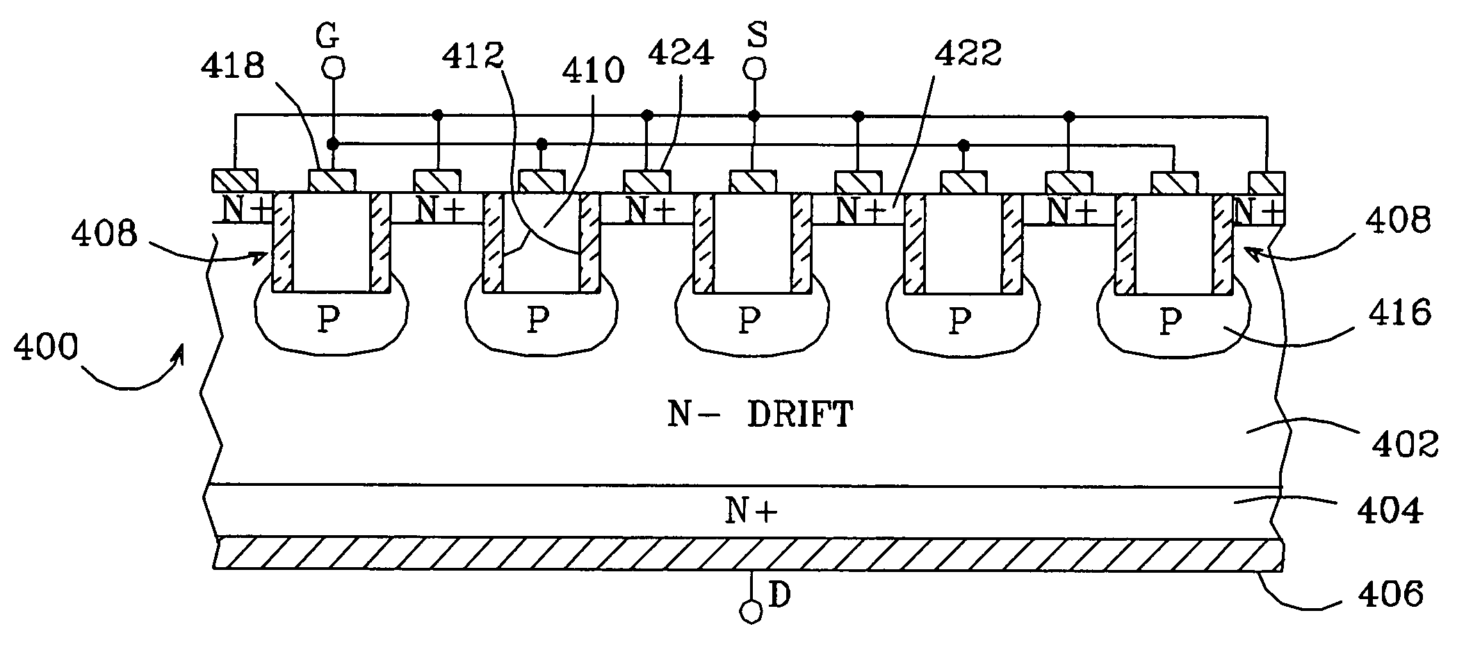 High voltage FET switch with conductivity modulation