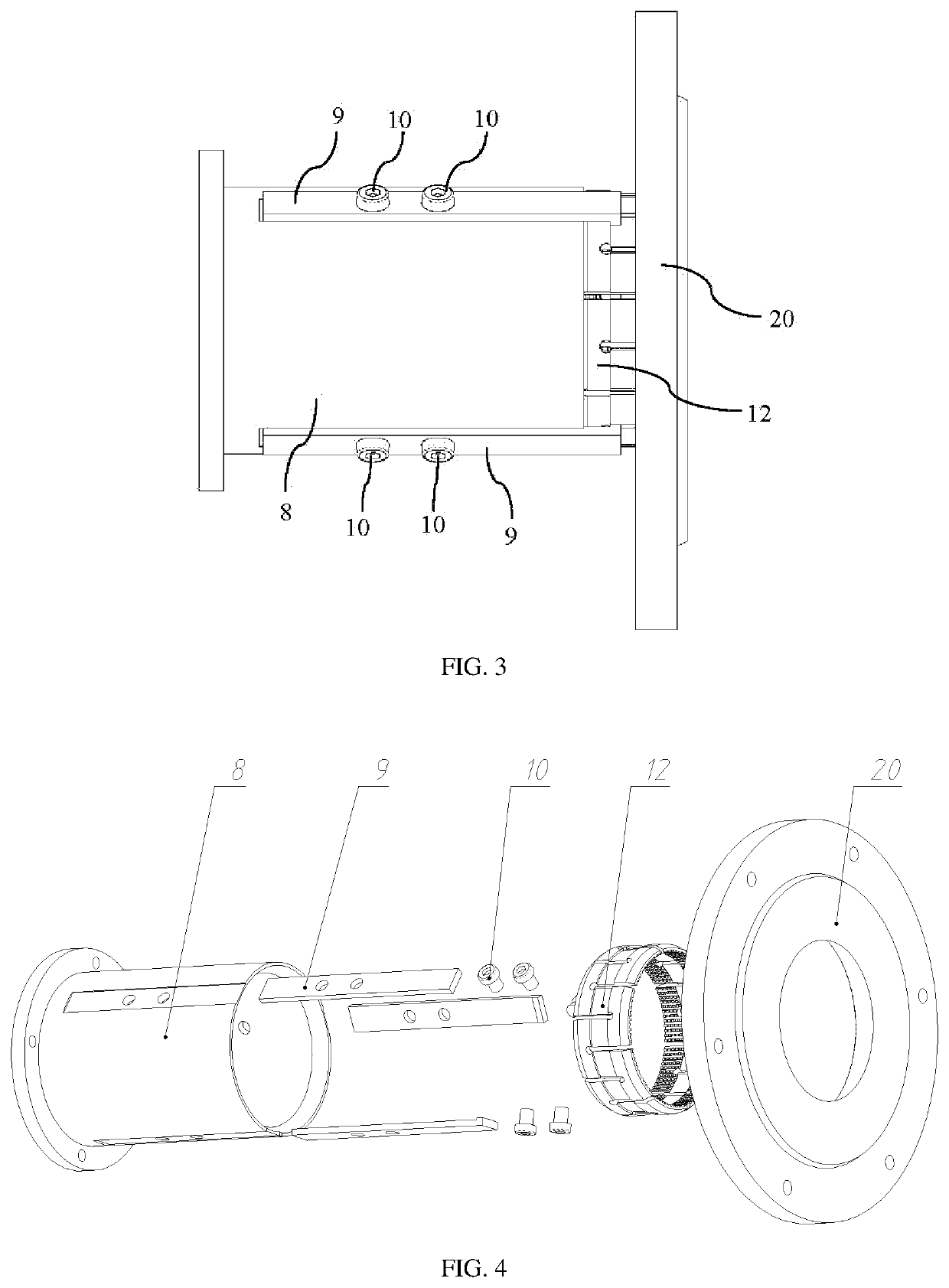 Internal and external clamping method and device of thin-wall tubular part during rotary processing