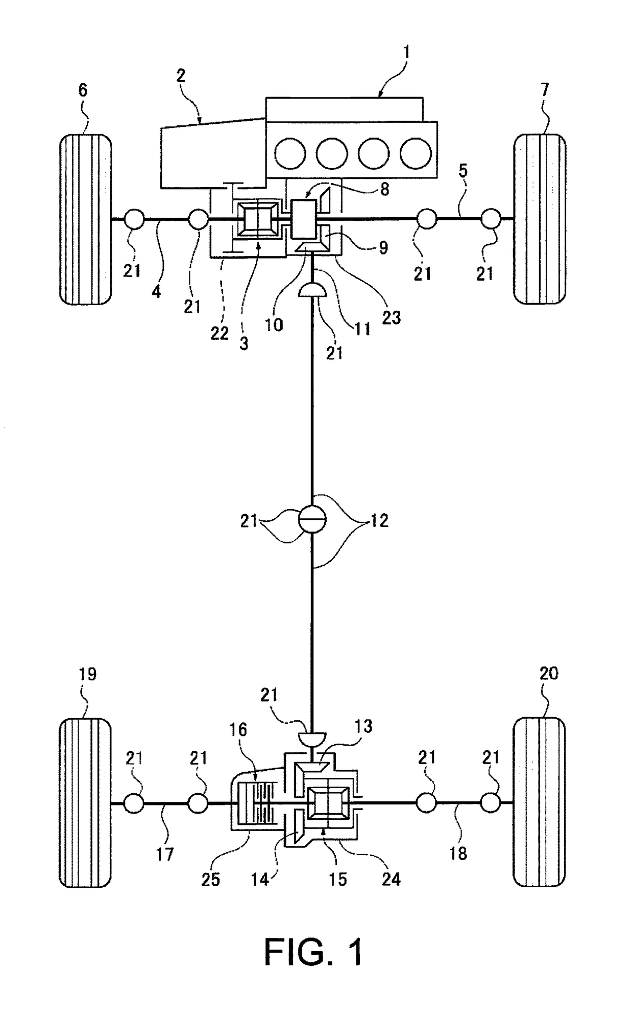 Clutch control device for four-wheel drive vehicle