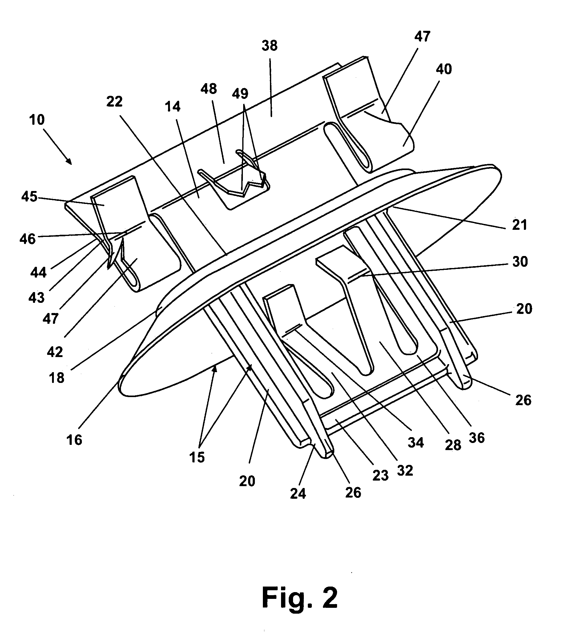 Fastener for fixed rib applications