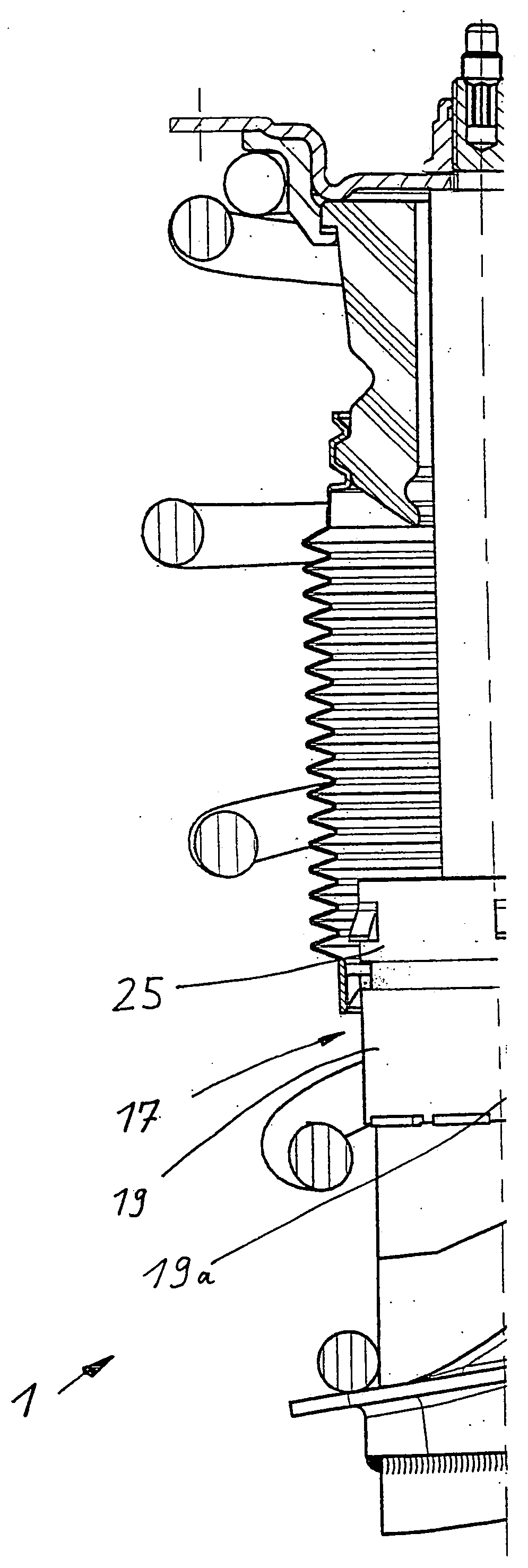 Retaining cap for a protective bellows