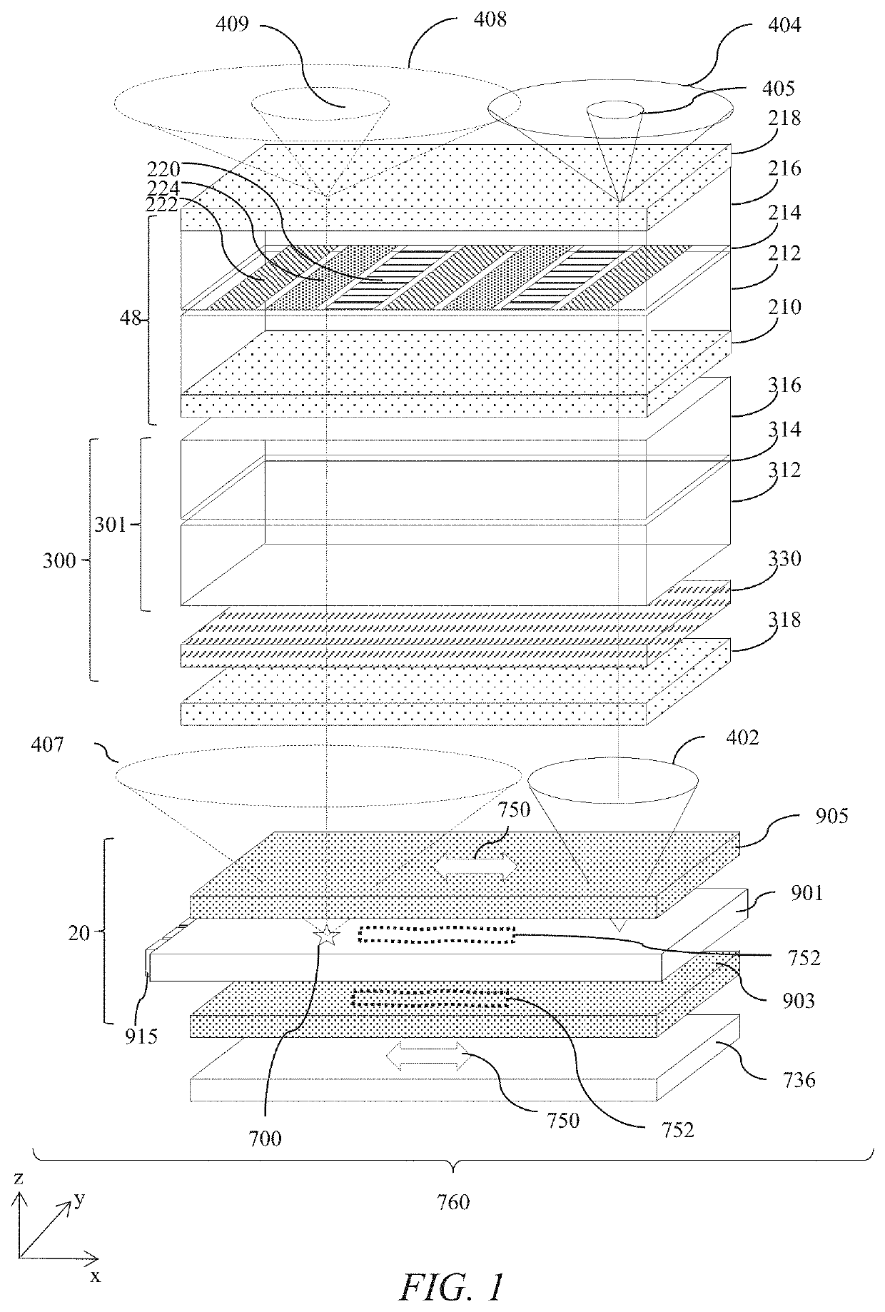 Optical stack for imaging directional backlights