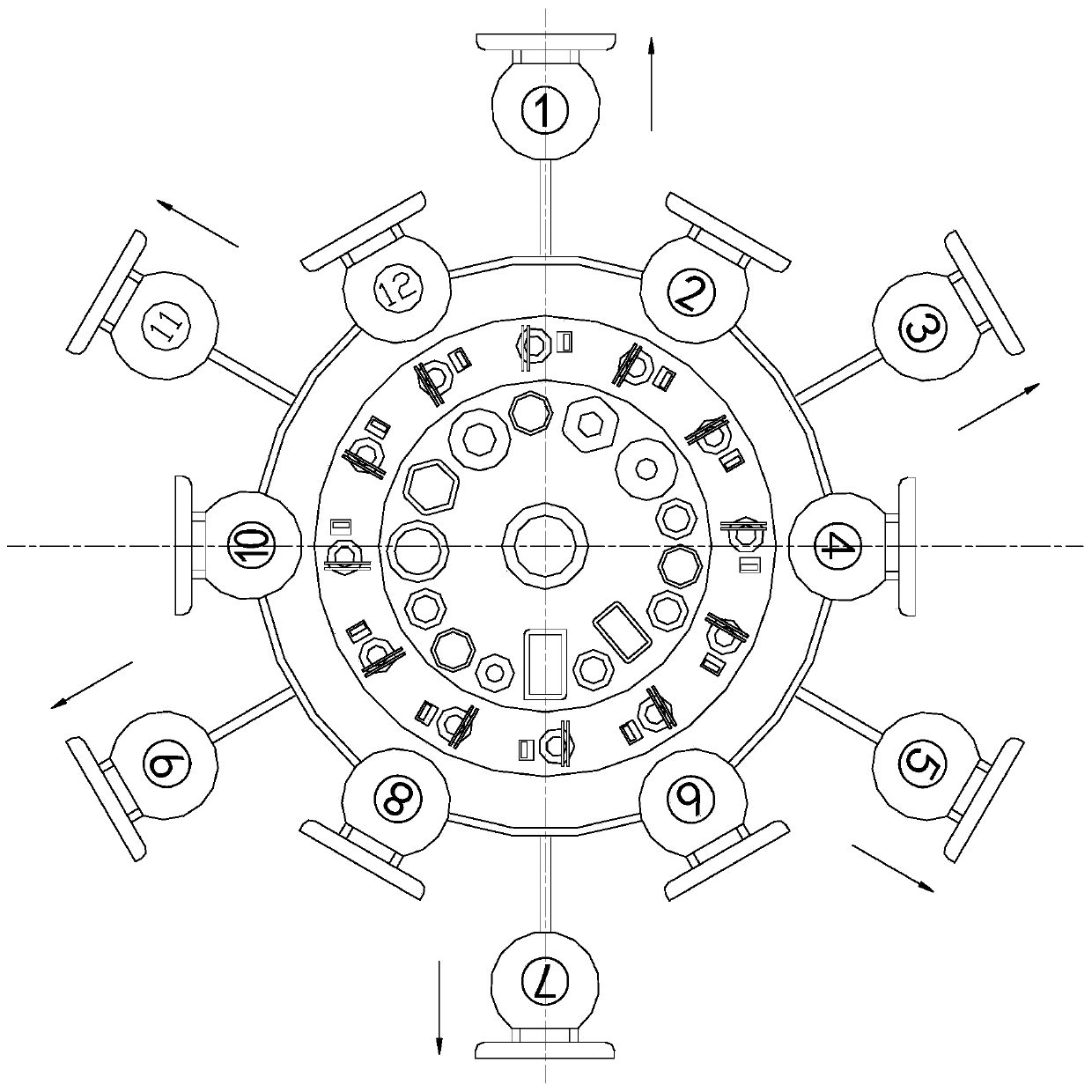 Seat arrangement structure of round dining table