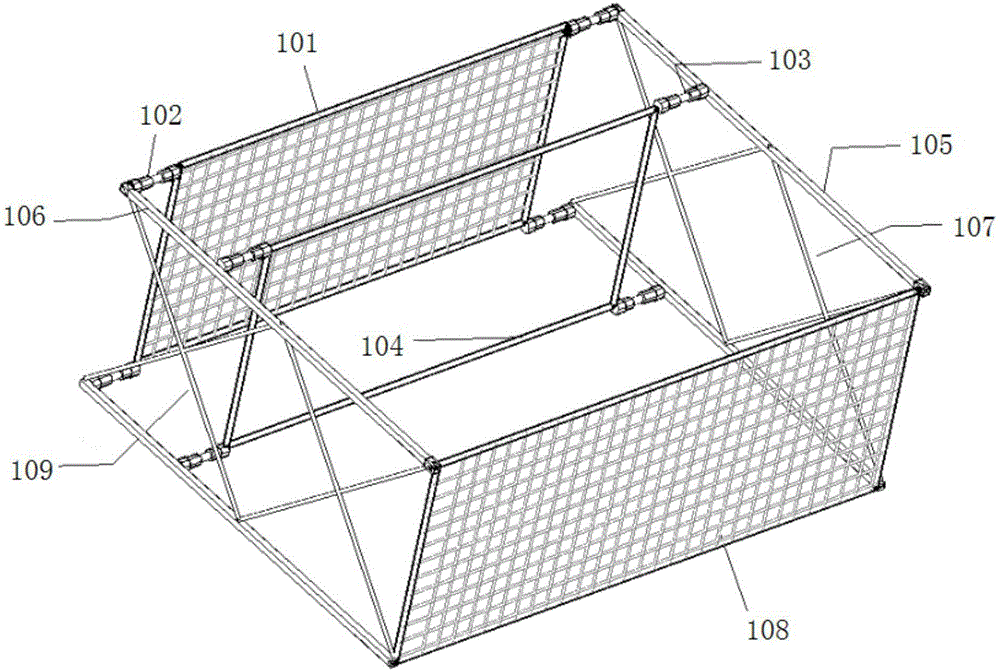 Netting forced oscillation testing device