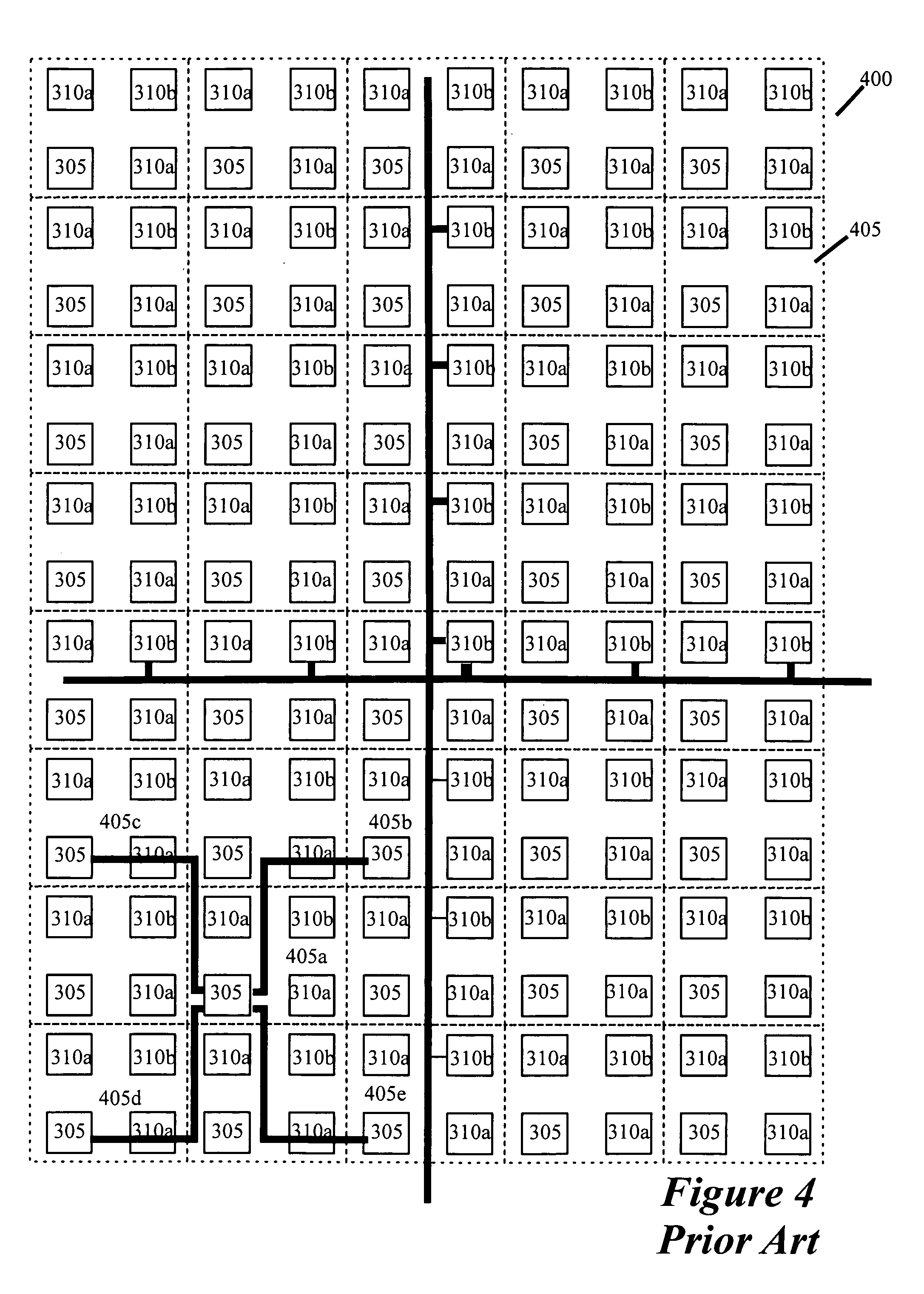 Embedding memory between tile arrangement of a configurable IC