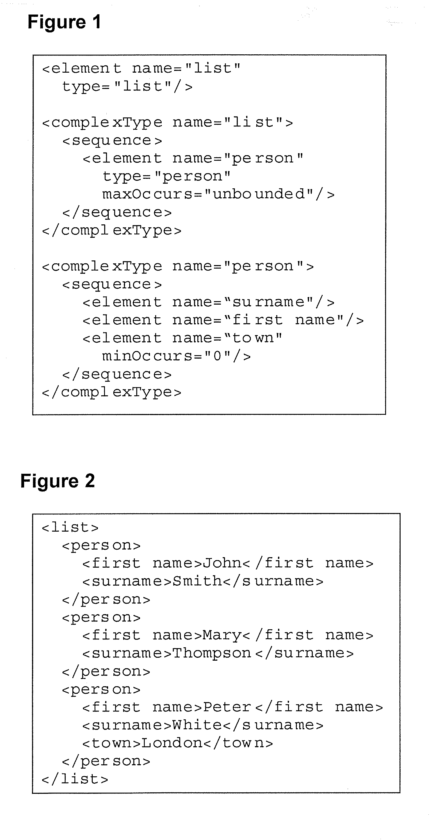 Method and device for generating reference patterns from a document written in markup language and associated coding and decoding methods and devices